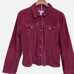 A.M.I. Burgundy Corduroy Western Jacket Womens Size L